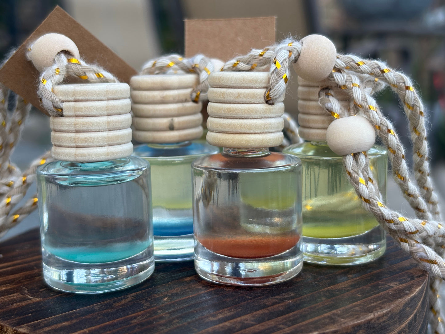 Hanging Glass Car Diffuser – Natural Scented Air Freshener