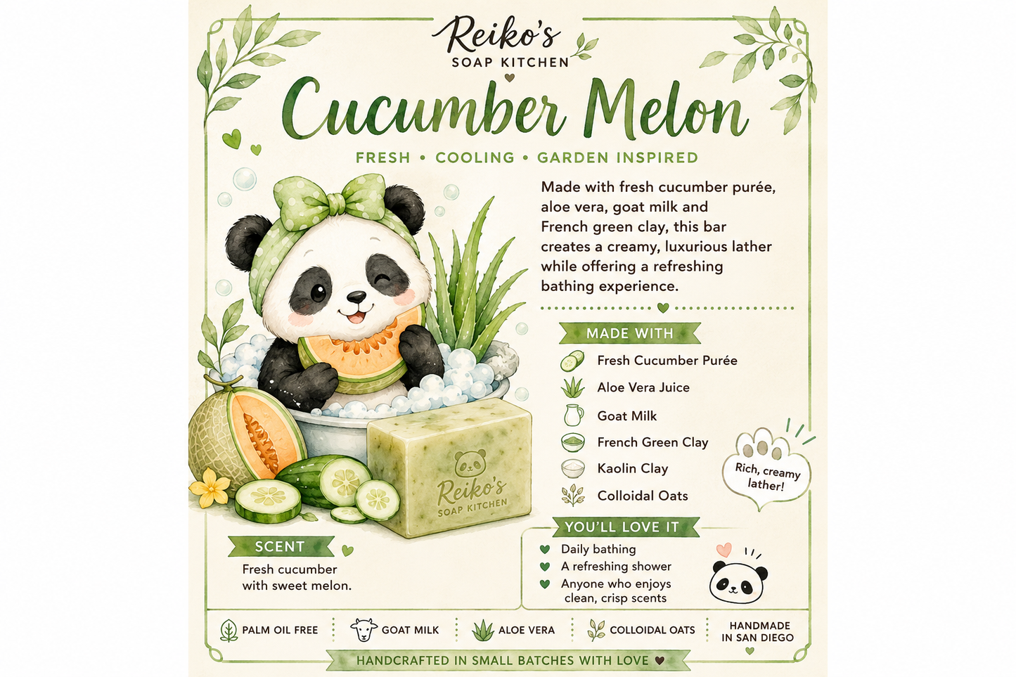 Cucumber Melon Goat Milk Soap