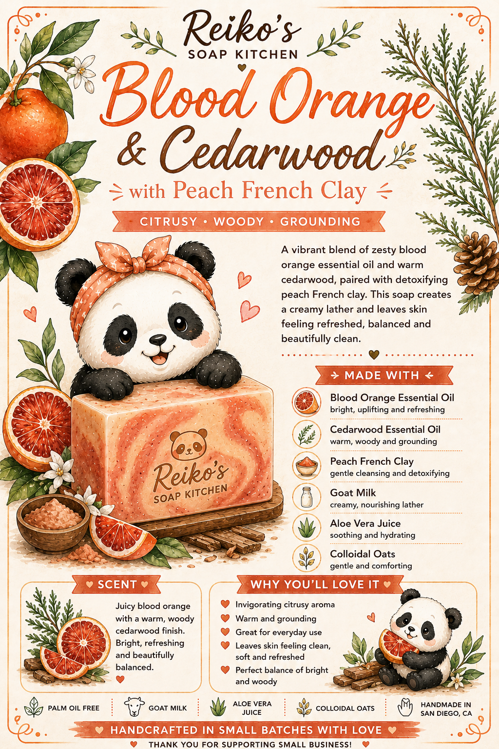 Blood Orange & Cedarwood Soap